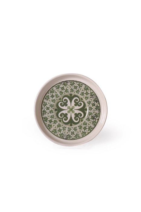 Hermia Juego de tazas de té y platillos de 8 piezas, Crema y verde